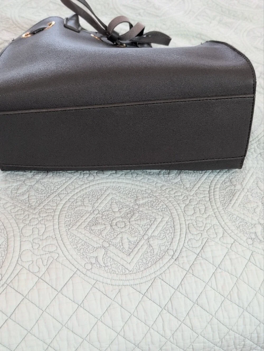 Kaari Gray Bow-Front Satchel